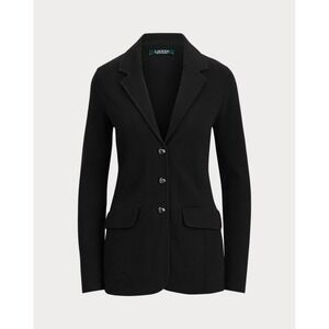Lauren Ralph Lauren 100% Cotton Knit Blazer Women's Petite Medium Black